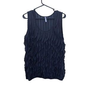 Espresso Size Extra Large (XL) Grey Tank with Ruffles